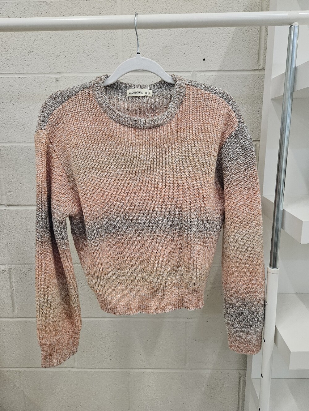 Ombre Rust Stripe Sweater With Marle Knit
